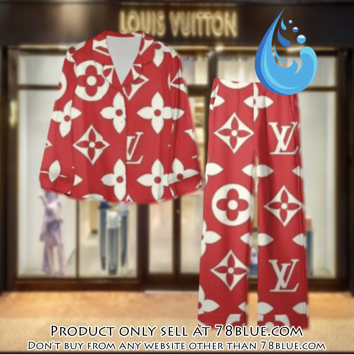 Trending luxury lv satin pajama set pjs1037 78b2013910